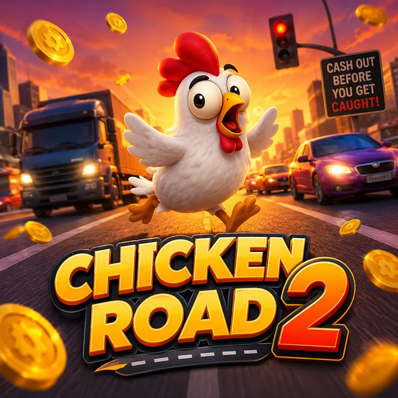 Chicken Road 2 – galinha a atravessar a estrada com trânsito